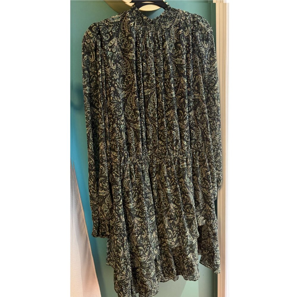 EVER NEW CURVE high neck long sleeve ruffled dress